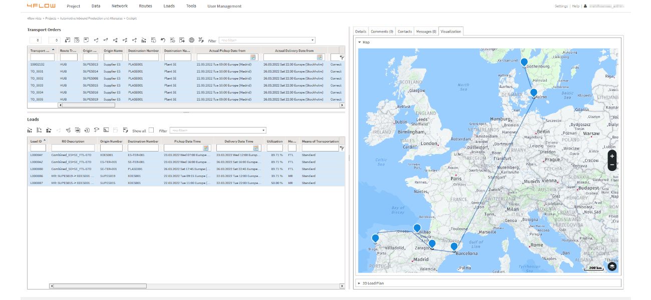 Screenshot Tool Taktische Transportplanung