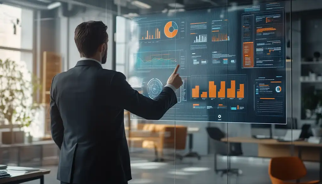 Digital supply chain strategy and transformation illustration